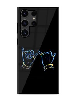 Symbolic Krishna Flute Glossy Metal Phone Cover for Samsung Galaxy S23 Ultra