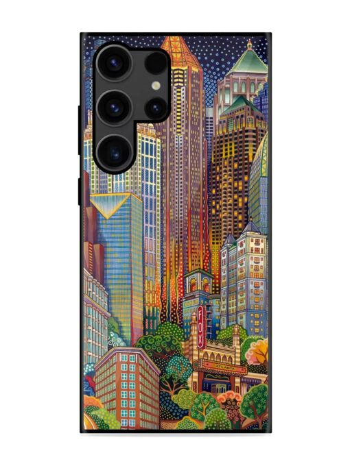 Cityscapes Art Glossy Metal Phone Cover for Samsung Galaxy S23 Ultra Zapvi