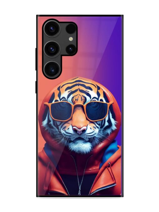 Tiger Animation Glossy Metal Phone Cover for Samsung Galaxy S23 Ultra Zapvi