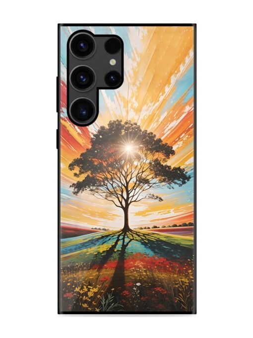 Abstract Tree Colorful Art Glossy Metal Phone Cover for Samsung Galaxy S23 Ultra Zapvi