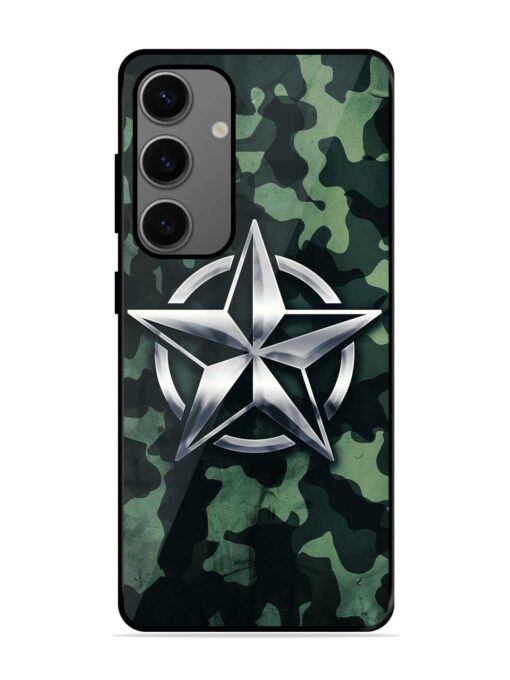 Indian Army Star Design Glossy Metal Phone Cover for Samsung Galaxy S24 (5G) Zapvi