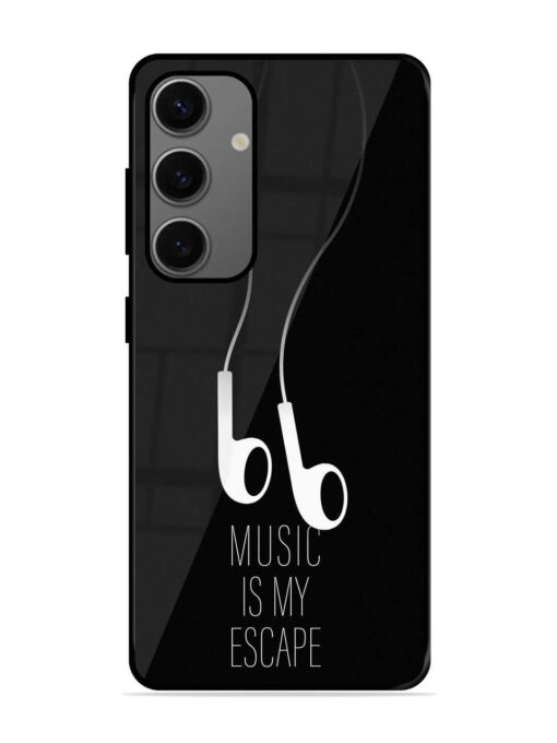 Music Is My Escape Glossy Metal Phone Cover for Samsung Galaxy S24 (5G) Zapvi