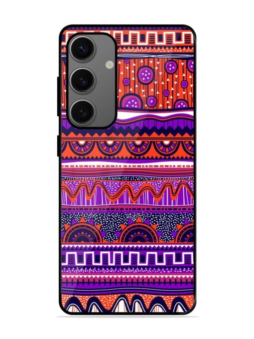 Ethnic Seamless Pattern Glossy Metal TPU Phone Cover for Samsung Galaxy S24 (5G) Zapvi