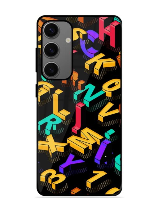 Seamless Pattern With Letters Glossy Metal Phone Cover for Samsung Galaxy S24 (5G) Zapvi