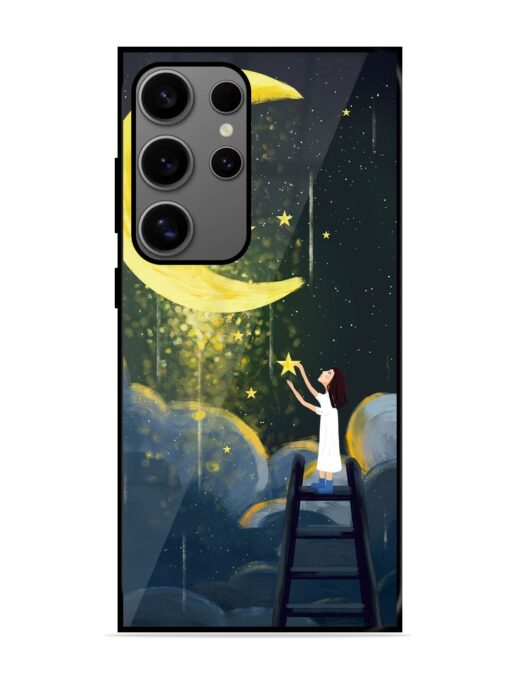 Moonlight Healing Night Illustration Glossy Metal TPU Phone Cover for Samsung Galaxy S24 Ultra (5G) Zapvi