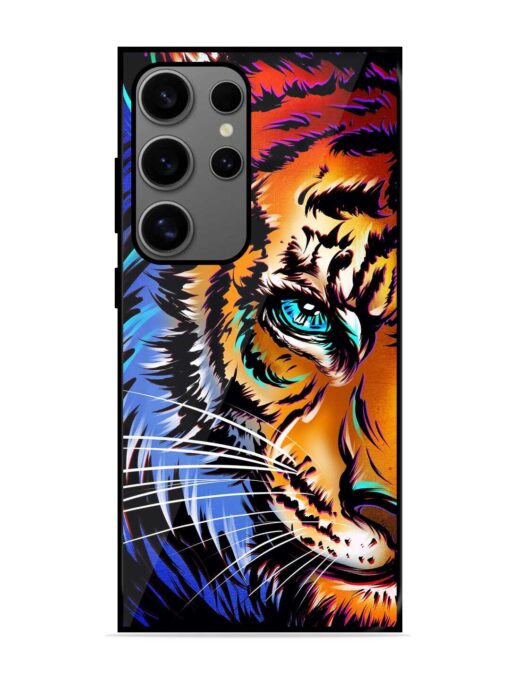 Colorful Lion Art Glossy Metal Phone Cover for Samsung Galaxy S24 Ultra (5G) Zapvi