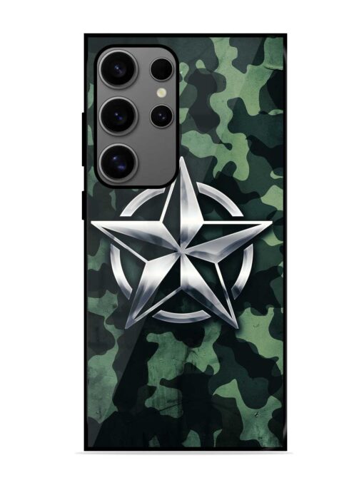 Indian Army Star Design Glossy Metal Phone Cover for Samsung Galaxy S24 Ultra (5G) Zapvi