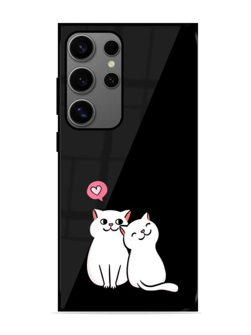 Cat Love Glossy Metal Phone Cover for Samsung Galaxy S24 Ultra (5G) Zapvi