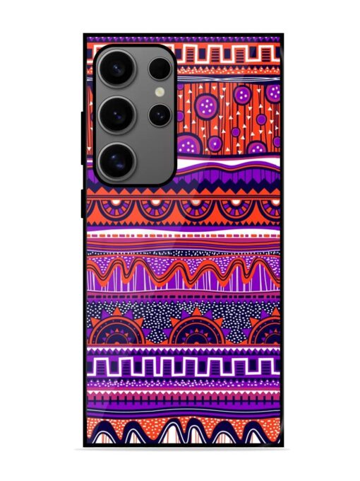 Ethnic Seamless Pattern Glossy Metal TPU Phone Cover for Samsung Galaxy S24 Ultra (5G) Zapvi