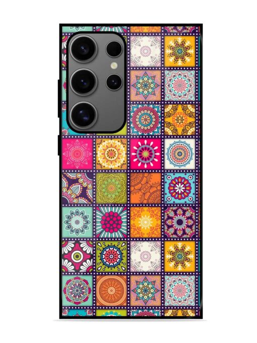 Seamless Pattern Vintage Glossy Metal Phone Cover for Samsung Galaxy S24 Ultra (5G) Zapvi