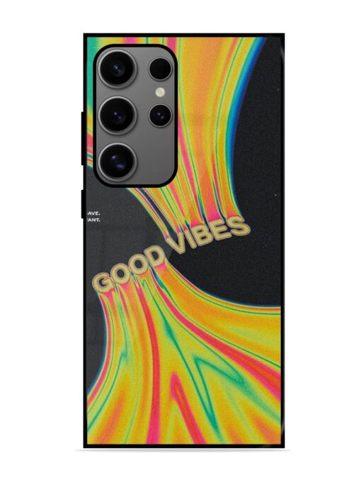 Good Vibes Glossy Metal Phone Cover for Samsung Galaxy S24 Ultra (5G) Zapvi