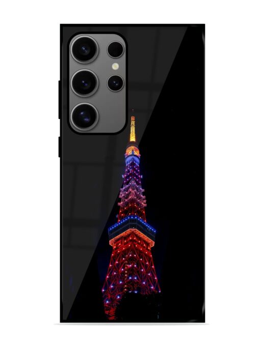 Eiffel Tower Night View Glossy Metal Phone Cover for Samsung Galaxy S24 Ultra (5G) Zapvi