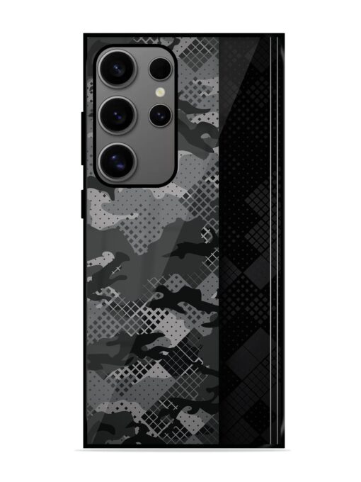 Dark Camouflage Glossy Metal Phone Cover for Samsung Galaxy S24 Ultra (5G) Zapvi