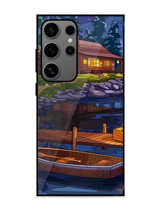 Village Night Scene Glossy Metal Phone Cover for Samsung Galaxy S24 Ultra (5G) Zapvi