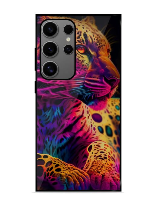 Leopard Art Glossy Metal Phone Cover for Samsung Galaxy S24 Ultra (5G) Zapvi