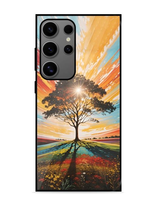 Abstract Tree Colorful Art Glossy Metal Phone Cover for Samsung Galaxy S24 Ultra (5G) Zapvi