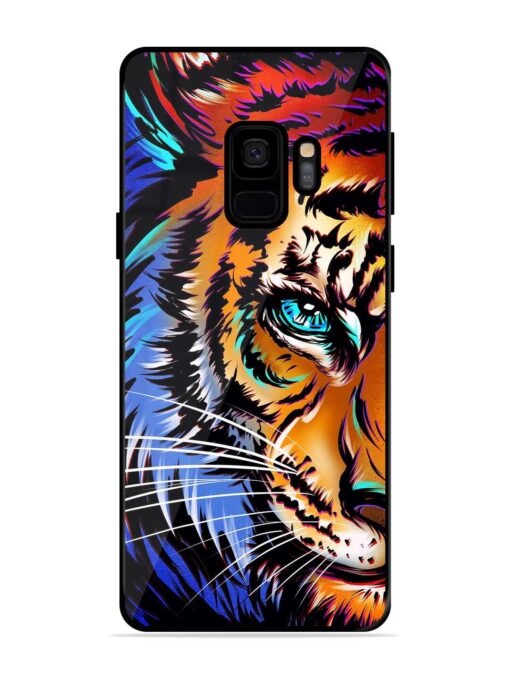 Colorful Lion Art Glossy Metal Phone Cover for Samsung Galaxy S9 Zapvi