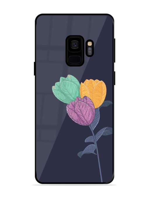 Flower Vector Glossy Metal Phone Cover for Samsung Galaxy S9 Zapvi