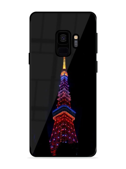 Eiffel Tower Night View Glossy Metal Phone Cover for Samsung Galaxy S9 Zapvi