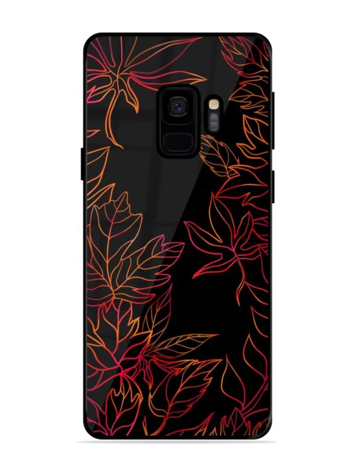 Red Floral Pattern Glossy Metal Phone Cover for Samsung Galaxy S9 Zapvi