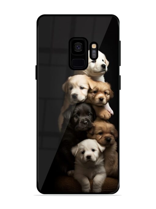 Cute Baby Dogs Glossy Metal Phone Cover for Samsung Galaxy S9 Zapvi