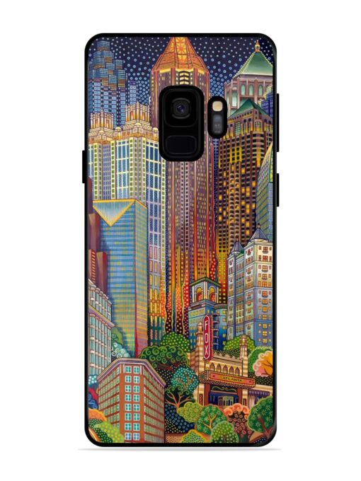 Cityscapes Art Glossy Metal Phone Cover for Samsung Galaxy S9 Zapvi