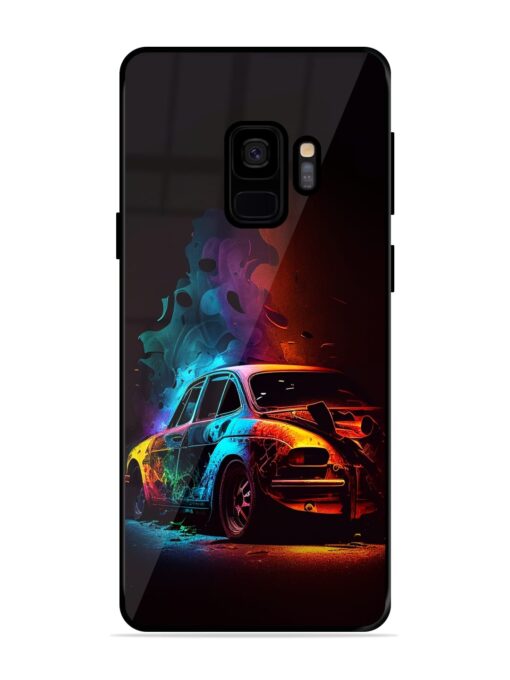 High Classic Car Art Glossy Metal Phone Cover for Samsung Galaxy S9 Zapvi