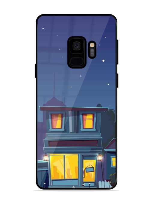 Vector Night House Glossy Metal Phone Cover for Samsung Galaxy S9 Zapvi