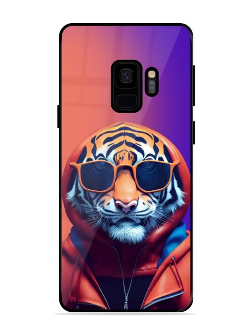 Tiger Animation Glossy Metal Phone Cover for Samsung Galaxy S9 Zapvi