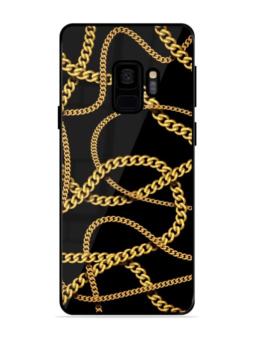 Decorative Golde Chain Glossy Metal Phone Cover for Samsung Galaxy S9 Zapvi