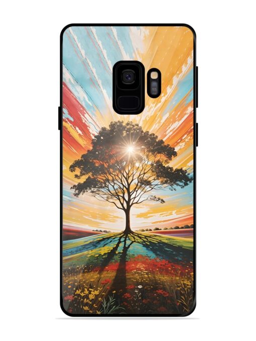 Abstract Tree Colorful Art Glossy Metal Phone Cover for Samsung Galaxy S9 Zapvi