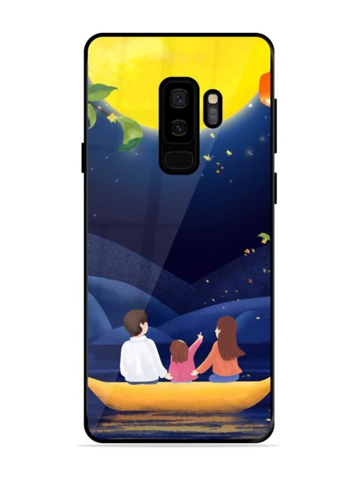 Happy Family And Beautiful View Glossy Metal Phone Cover for Samsung Galaxy S9 Plus Zapvi