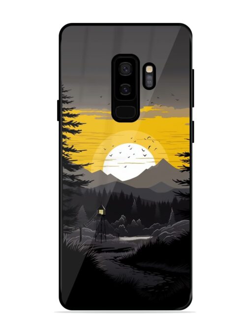 Sunset Vector Glossy Metal Phone Cover for Samsung Galaxy S9 Plus Zapvi