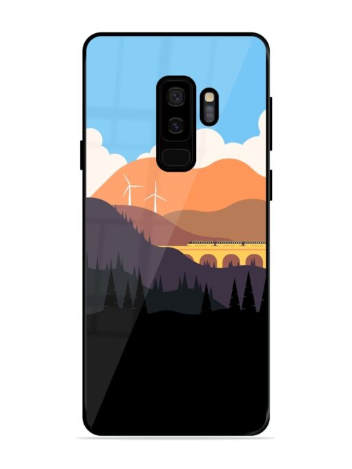 Minimal Mountain Vector Glossy Metal Phone Cover for Samsung Galaxy S9 Plus Zapvi