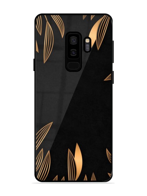 Golden Leaf Pattern Glossy Metal Phone Cover for Samsung Galaxy S9 Plus Zapvi