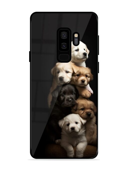 Cute Baby Dogs Glossy Metal Phone Cover for Samsung Galaxy S9 Plus Zapvi