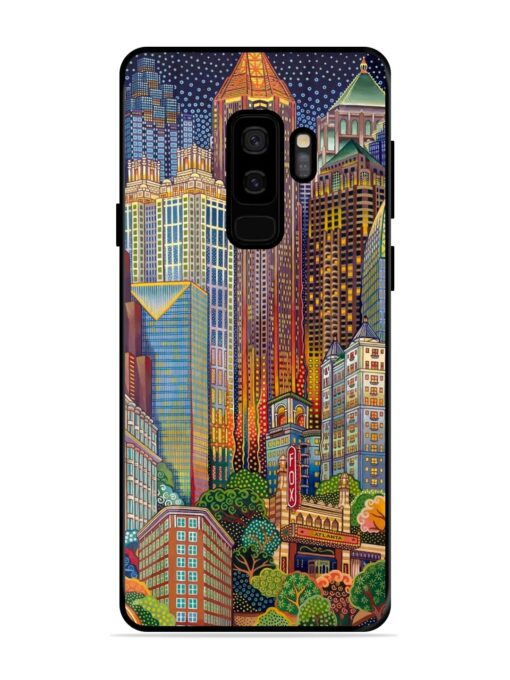 Cityscapes Art Glossy Metal Phone Cover for Samsung Galaxy S9 Plus Zapvi