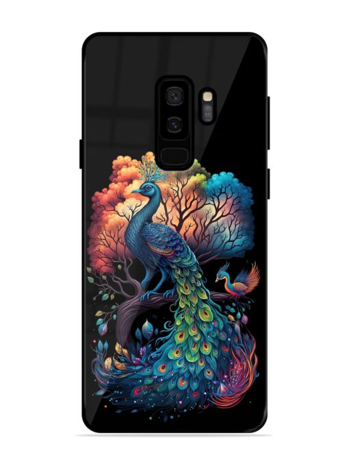 Peacock Tree Art Glossy Metal Phone Cover for Samsung Galaxy S9 Plus Zapvi