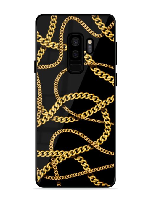 Decorative Golde Chain Glossy Metal Phone Cover for Samsung Galaxy S9 Plus Zapvi