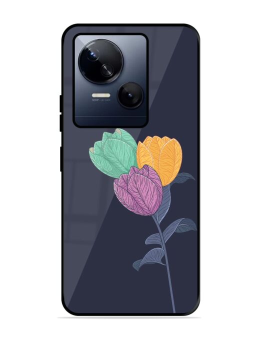 Flower Vector Glossy Metal Phone Cover for Tecno Spark 10 (5G)