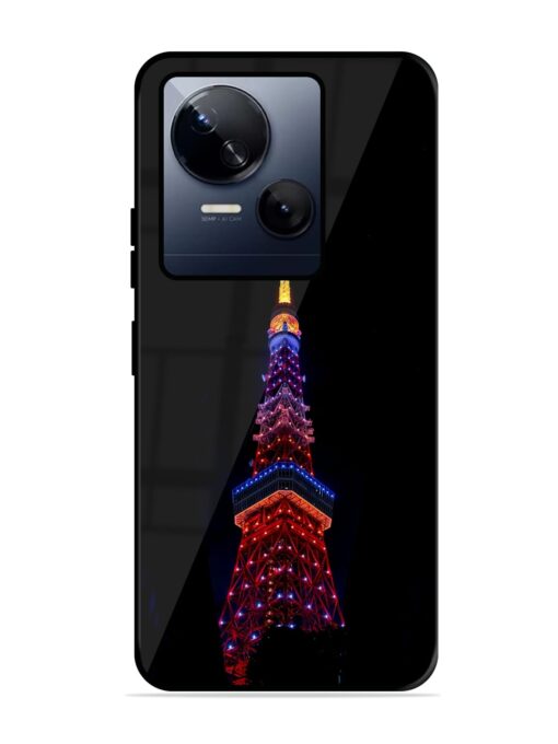 Eiffel Tower Night View Glossy Metal Phone Cover for Tecno Spark 10 (5G) Zapvi