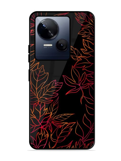 Red Floral Pattern Glossy Metal Phone Cover for Tecno Spark 10 (5G) Zapvi