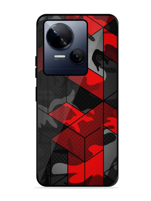 Royal Red Camouflage Pattern Glossy Metal Phone Cover for Tecno Spark 10 (5G)