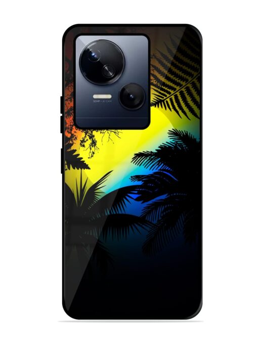 Colorful Sunset With Palm Trees Glossy Metal Phone Cover for Tecno Spark 10 (5G)