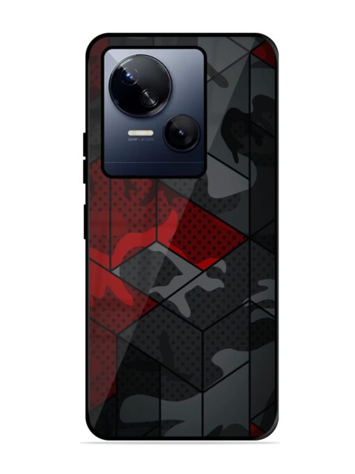 Red And Grey Pattern Glossy Metal Phone Cover for Tecno Spark 10 (5G) Zapvi