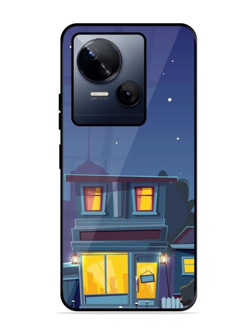 Vector Night House Glossy Metal Phone Cover for Tecno Spark 10 (5G)