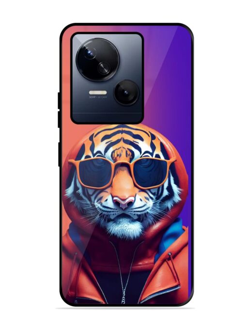 Tiger Animation Glossy Metal Phone Cover for Tecno Spark 10 (5G) Zapvi