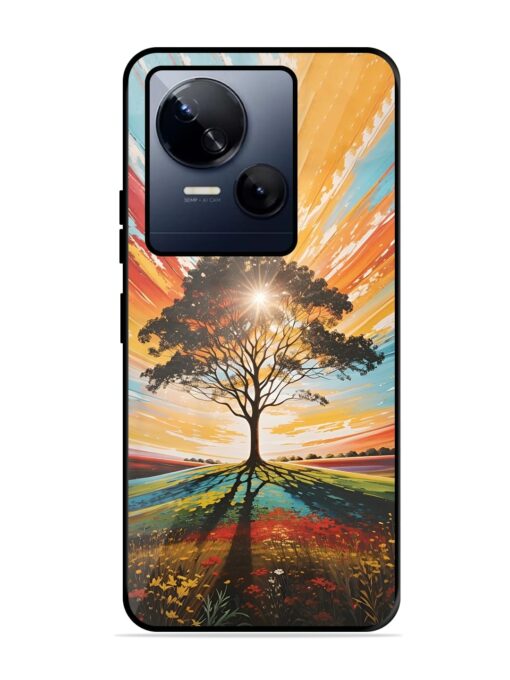 Abstract Tree Colorful Art Glossy Metal Phone Cover for Tecno Spark 10 (5G) Zapvi