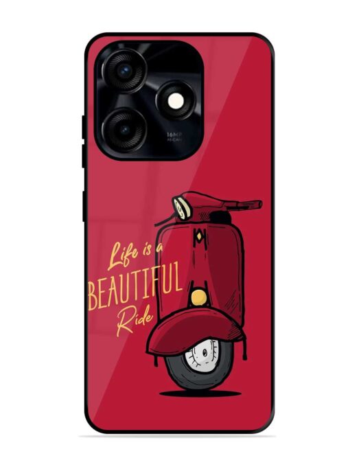 Life Is Beautiful Rides Glossy Metal Phone Cover for Tecno Spark 10C Zapvi