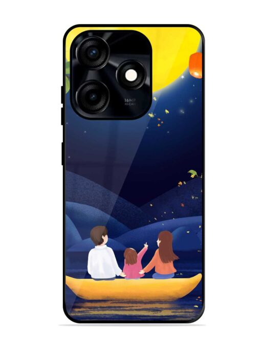 Happy Family And Beautiful View Glossy Metal Phone Cover for Tecno Spark 10C Zapvi